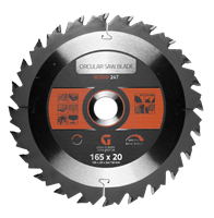 Circular Saw Blade Wood 24 T 165 x 20 x 2,4 / 1,6 mm