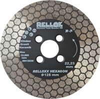 Diamantkapklinga RELLOXX Hexagon 125mm 1.8 Hål:22.23 4x40M6