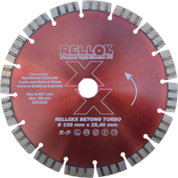 + Diamantkapklinga RELLOXX Betong Turbo 230mm V2 Höjd:12 Hål:25.4